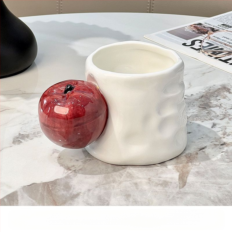 [1375 kolekcija] Obuolių ir bananų puodelis, bananas, obuolys, obuolių draugai, keraminis puodelis, kavos puodelis, gimtadienis, vyriškas