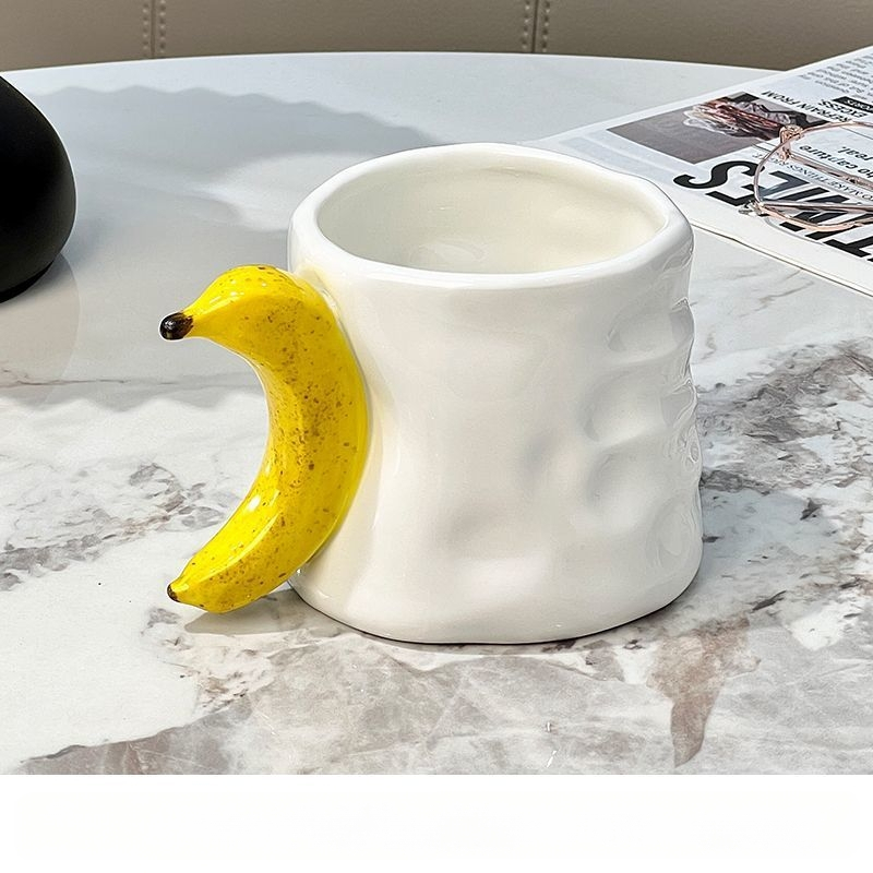 [1375 kolekcija] Obuolių ir bananų puodelis, bananas, obuolys, obuolių draugai, keraminis puodelis, kavos puodelis, gimtadienis, vyriškas