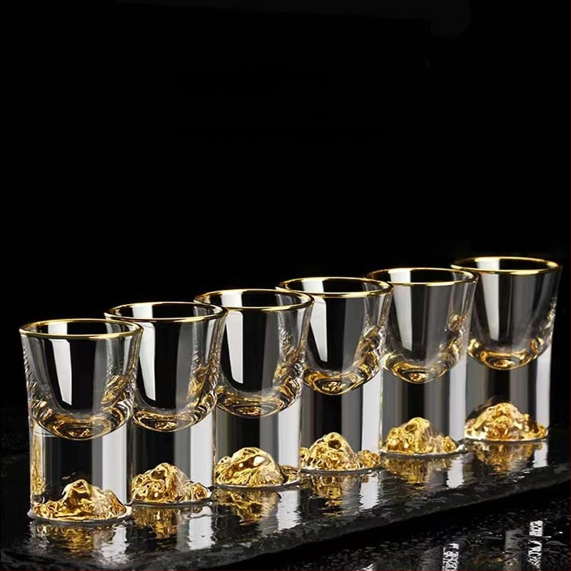 Kūrybingas Jinshan alkoholinių gėrimų dozatorius, alkoholinių gėrimų taurė, maža taurė, soju taurė, spiritinis puodelis, alkoholinių gėrimų dozatorius, lengvas prabangus krištolinis stiklas