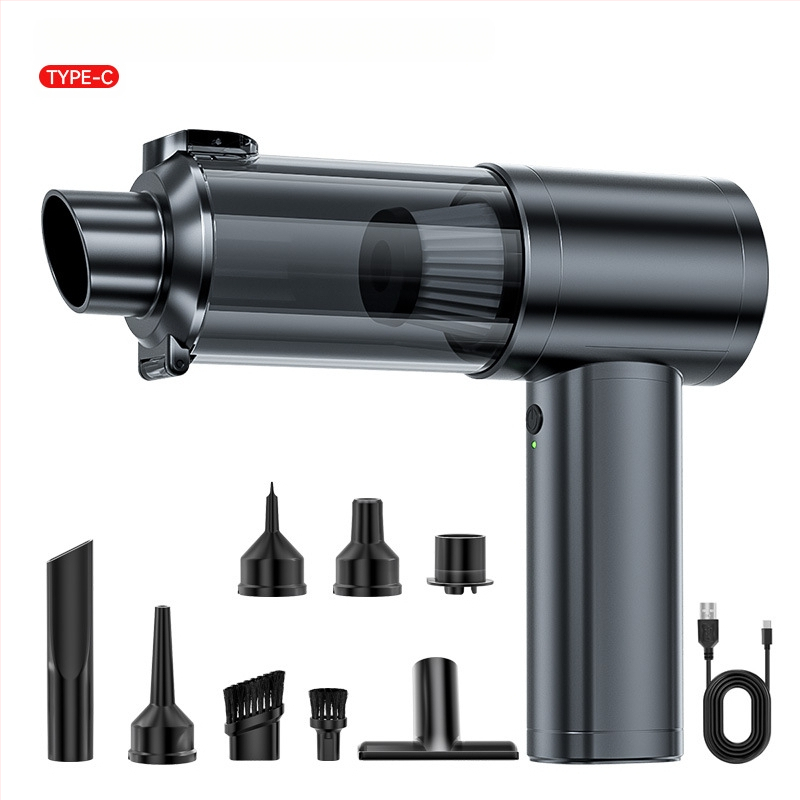 Automobilinis dulkių siurblys bešepetis variklis Rankinis didelio siurbimo galios siurbimo ir pūtimo „viskas viename“ nešiojamas plaukų džiovintuvas tarpvalstybinis dulkių pūstuvas