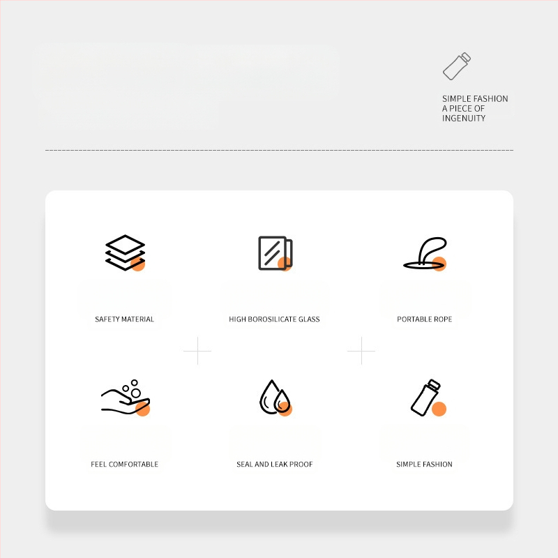 Υψηλής ποιότητας βοριοπυριτικό μπαμπού καπάκι κορδόνι γυάλινο αθλητικό μπουκάλι νερό μονής στρώσης γυάλινο φορητό δημιουργικό ποτήρι ανάπηρου κυλινδρικό ποτήρι νερού
