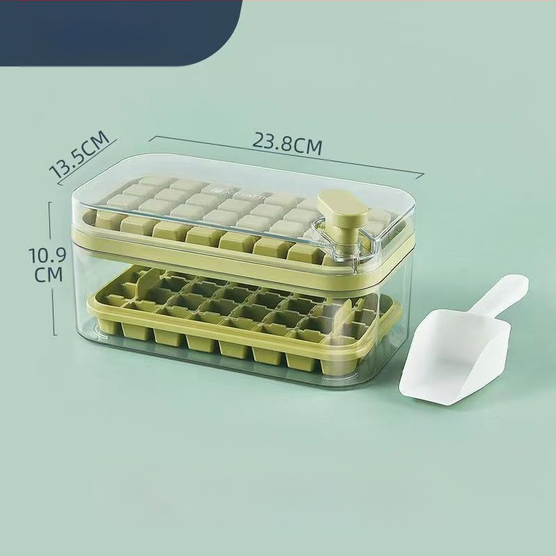 Jégtálca forma Élelmiszeripari prés Jégkocka Nagy kapacitású műtárgy Házi készítésű hűtőszekrény Jégtároló fedéllel Háztartási jégkészítés