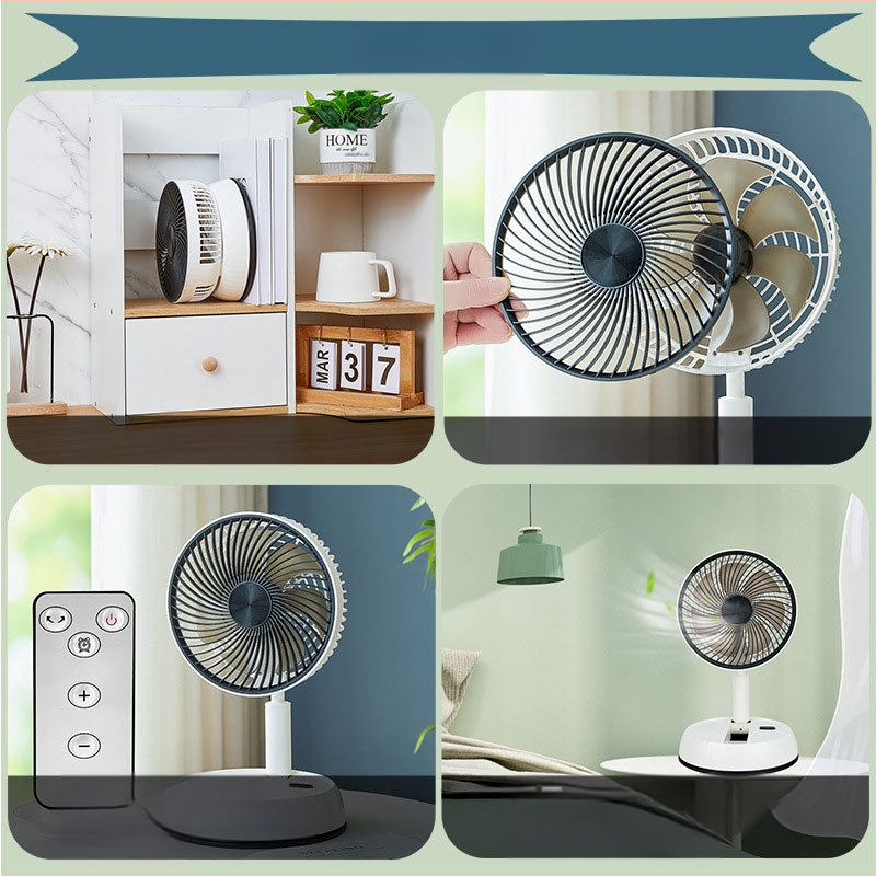 Amazoni uus teleskoopventilaator, hõlpsasti vastu võetav, õues kasutatav raputuspeaga juhtimisega ventilaatori laadimislaud, kaheotstarbeline vaikne ventilaator