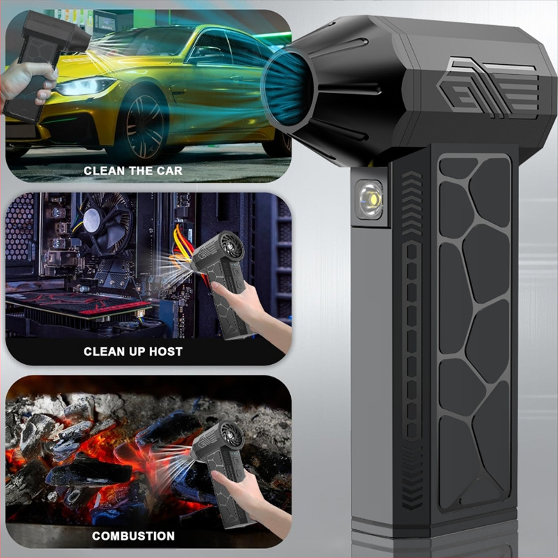 2025 Nešiojamas smurtinis turboventiliatorius Mini apšvietimas Kempingas Lauko 130000 apsisukimų didelės spartos rankinis dulkių pūstuvas