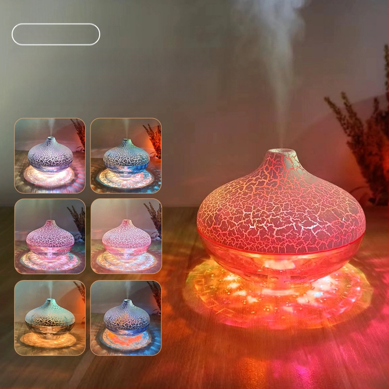 Naujas darbalaukio krištolo kreko rutulinis drėkintuvas, spalvinga atmosfera, šviesos palapinė, tylus purškimas, tarpvalstybinis karštas modelis