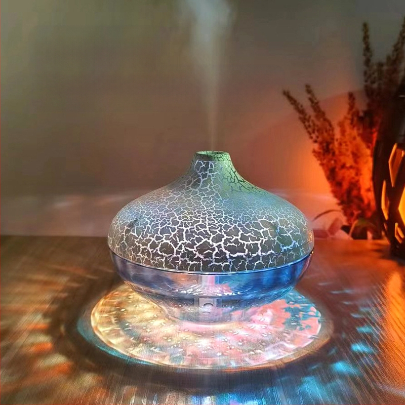 Naujas darbalaukio krištolo kreko rutulinis drėkintuvas, spalvinga atmosfera, šviesos palapinė, tylus purškimas, tarpvalstybinis karštas modelis