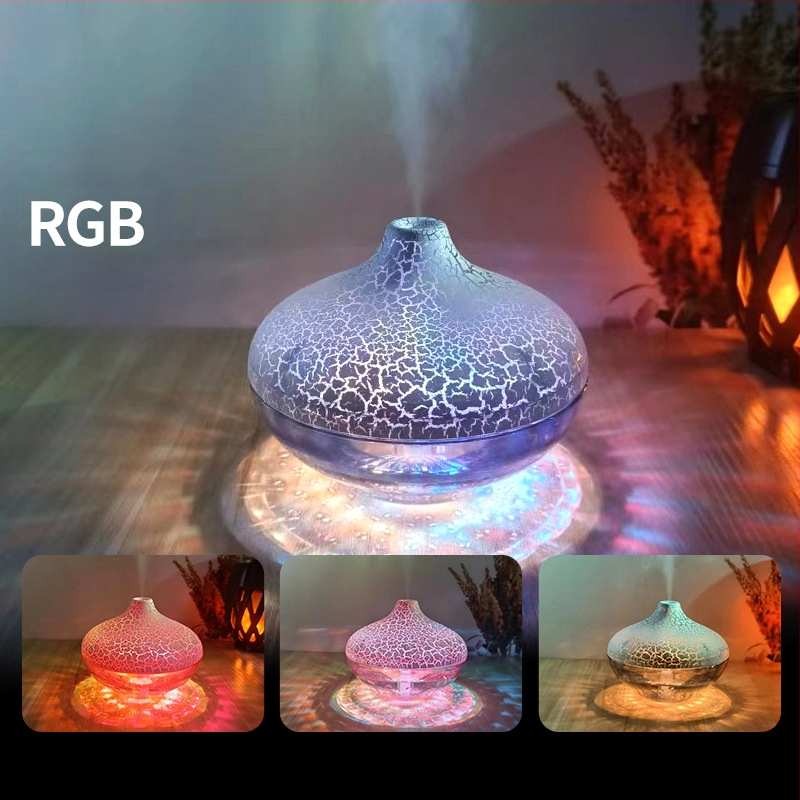 Naujas darbalaukio krištolo kreko rutulinis drėkintuvas, spalvinga atmosfera, šviesos palapinė, tylus purškimas, tarpvalstybinis karštas modelis