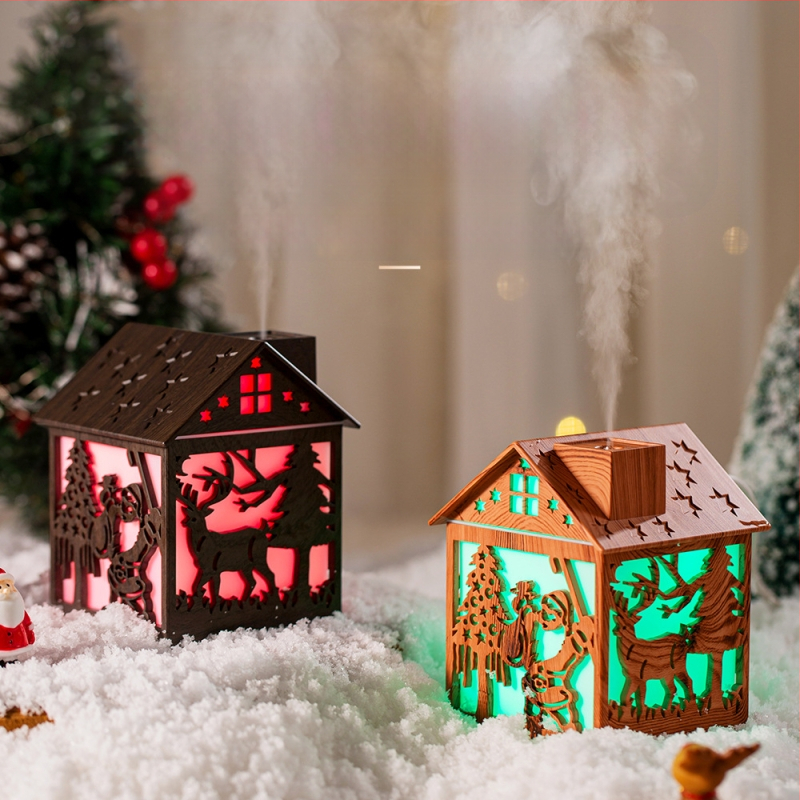 Naujas kalėdinis elementų drėkintuvas Kalėdų Senelio Kalėdų eglutė Kalėdų namelis Švelnus ir ryškus spalvingas šviesos drėkintuvas