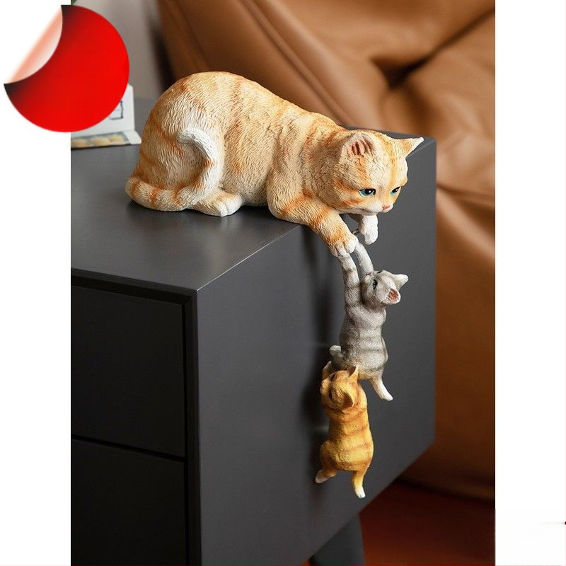 Διακοσμητικά Αυλής από Ρητίνη Χειροτεχνίες Αξεσουάρ Σπιτιού Δημιουργικά Κινούμενα Σχέδια Ζώων Κήπου Γατάκια Αλλαγή Χρώματος