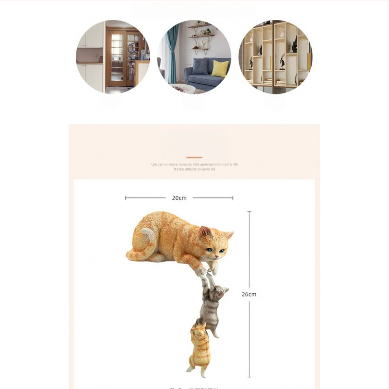 Διακοσμητικά Αυλής από Ρητίνη Χειροτεχνίες Αξεσουάρ Σπιτιού Δημιουργικά Κινούμενα Σχέδια Ζώων Κήπου Γατάκια Αλλαγή Χρώματος