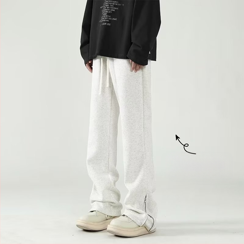 Őszi és téli divatos márkás, polár bélésű, cipzáras, lezser nadrág, férfi hangulatos, amerikai stílusú, lezser sportnadrág, utcai viseletre tervezett hosszú nadrág