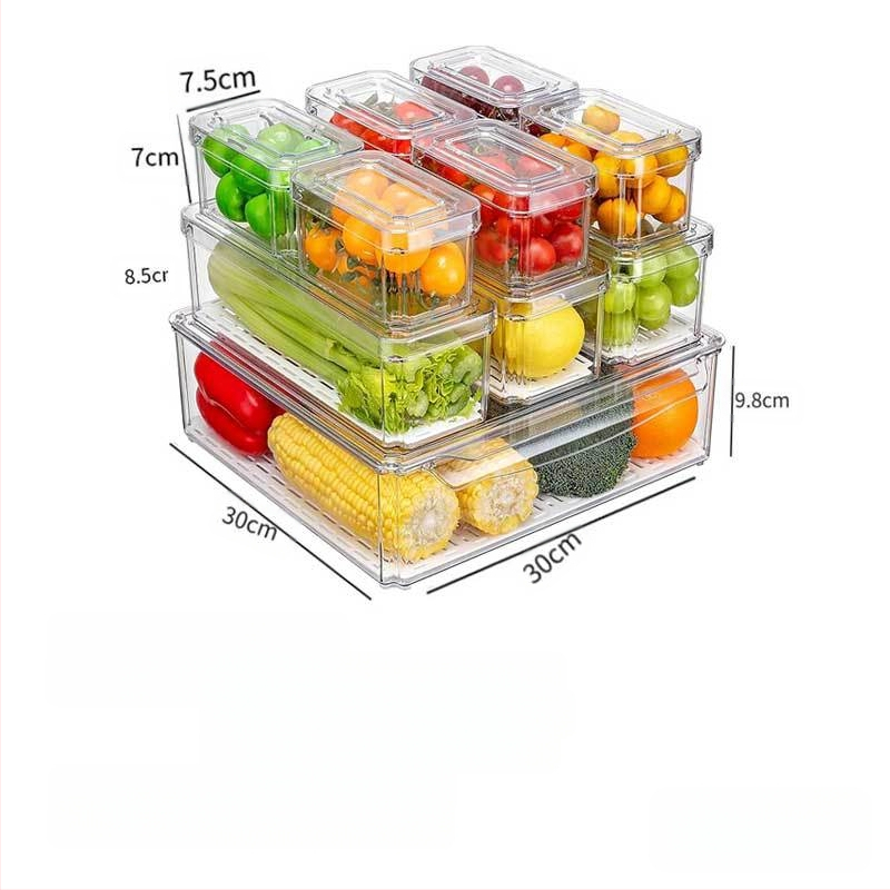 Határokon átnyúló raktáron, benyomható és összecsukható, fedeles hűtőszekrény tárolódobozzal, átlátszó, élelmiszeripari minőségű kisállat tárolódoboz konyhai tárolódobozzal