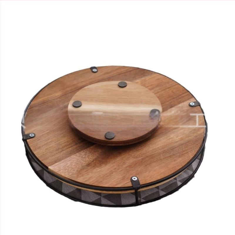 Tarpvalstybinis medinis prieskonių laikymo stovas, apvalus medinis kosmetikos laikymo stovas, nešiojamas medžio masyvo įvairių daiktų laikymo stovas