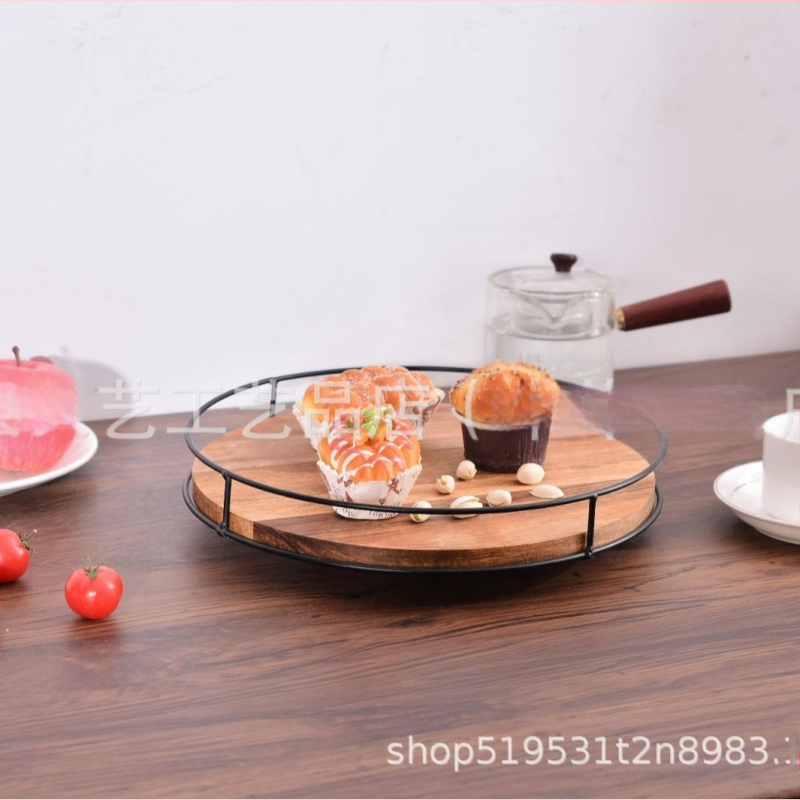 Tarpvalstybinis medinis prieskonių laikymo stovas, apvalus medinis kosmetikos laikymo stovas, nešiojamas medžio masyvo įvairių daiktų laikymo stovas