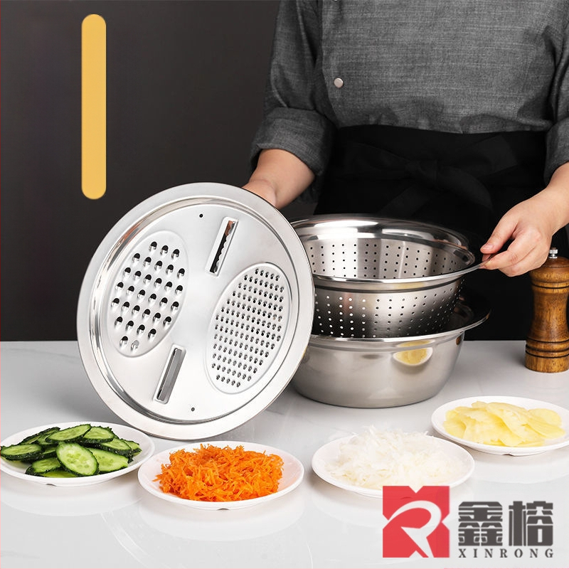 Nerūdijančio plieno obliavimo dubens daugiafunkcis drenažo krepšelis buitinei virtuvei daržovių plovimui ryžių griežinėlių pjaustymui ryžių nuotėkio dubens plovimo artefaktas