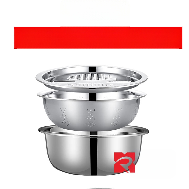 Nerūdijančio plieno obliavimo dubens daugiafunkcis drenažo krepšelis buitinei virtuvei daržovių plovimui ryžių griežinėlių pjaustymui ryžių nuotėkio dubens plovimo artefaktas