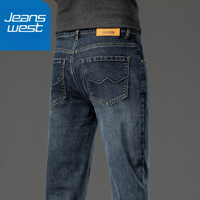 Φθινοπωρινό και Χειμερινό Τζιν Ανδρικό Ίσιο Πόδι Ευέλικτο Ελαφρύ Business Casual Slim Stretch Ανδρικό Τζιν Παντελόνι Jeanswest