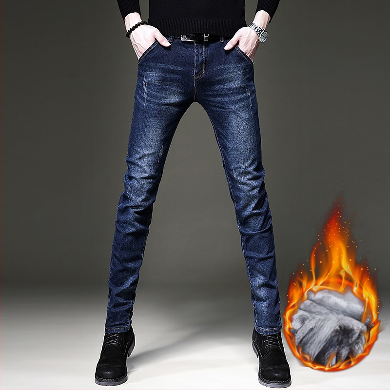 2024 őszi új, csúcskategóriás farmernadrág, férfi karcsúsított, rugalmas szárú, koreai stílusú, divatos, lezser nadrág fiataloknak