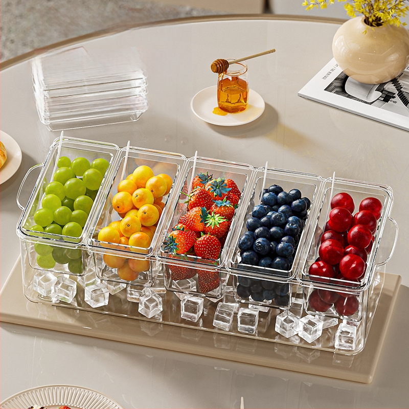 Határokon átnyúló gyümölcssaláta doboz villával hordozható frissen tartó doboz piknik rekesz fagyasztó doboz háztartási hűtőszekrény tároló doboz