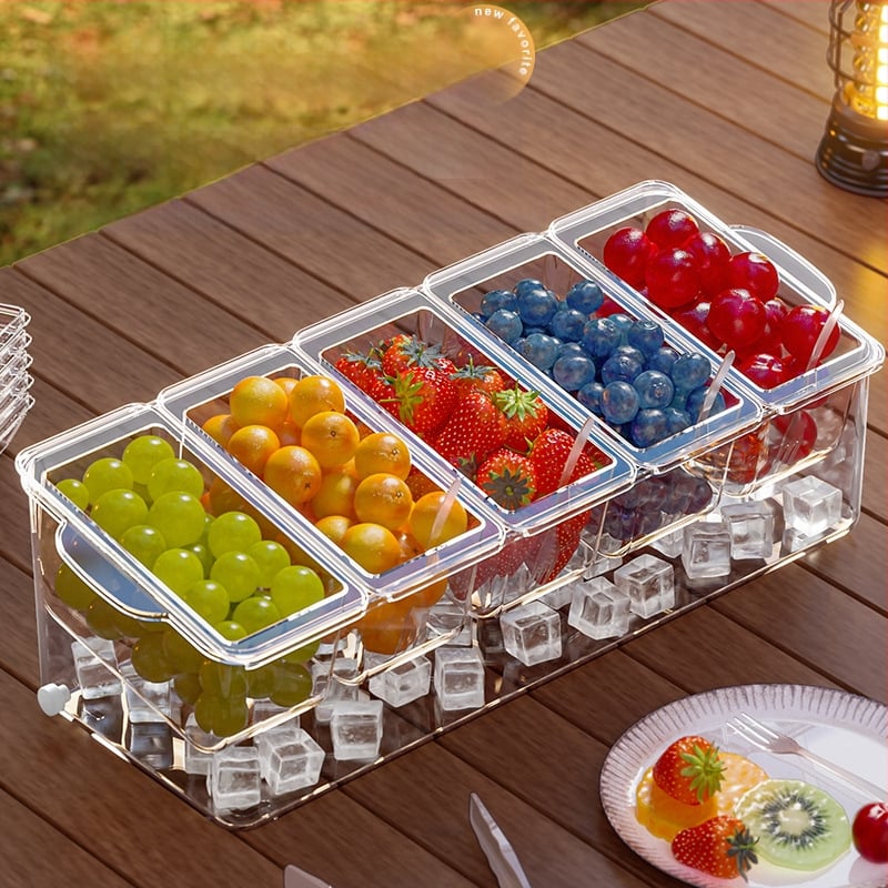 Határokon átnyúló gyümölcssaláta doboz villával hordozható frissen tartó doboz piknik rekesz fagyasztó doboz háztartási hűtőszekrény tároló doboz