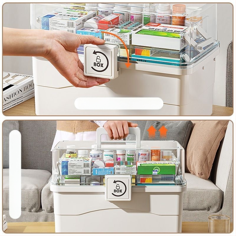 Ravimikarp majapidamiseks, suure mahutavusega majapidamisravimikarp, multifunktsionaalne mitmesuguste asjade hoiukarp, väärtuslik lauaarvuti hoiuriiul