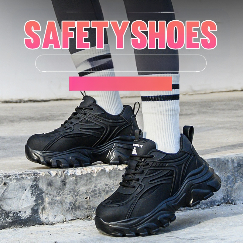 Tarpvalstybinė didmeninė prekyba moteriškais darbo apsaugos batais, lengvi, madingi, gremėzdiški, apsauginiai batai, apsaugantys nuo smūgių, apsaugantys nuo auskarų vėrimo, mažo dydžio, juodi platforminiai