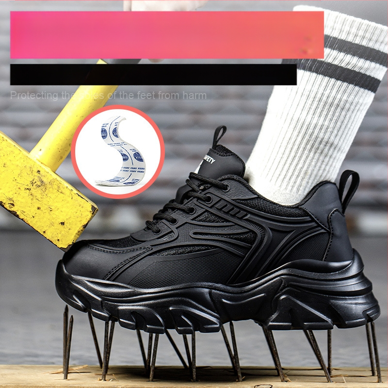 Tarpvalstybinė didmeninė prekyba moteriškais darbo apsaugos batais, lengvi, madingi, gremėzdiški, apsauginiai batai, apsaugantys nuo smūgių, apsaugantys nuo auskarų vėrimo, mažo dydžio, juodi platforminiai