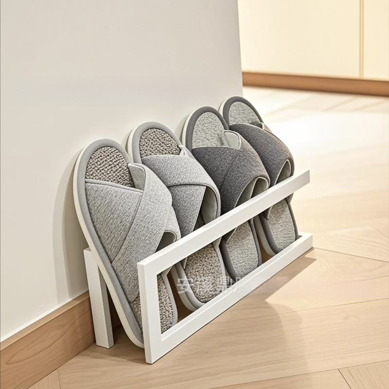 Fürdőszobai papucstartó, WC, egyszerű papucstartó, cipőtartó, fali tároló, falra szerelhető, fürdőszobai akasztó, szögek nélkül