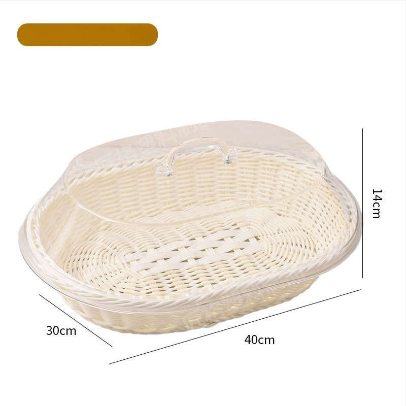 Piiriülene kuummüügis rotangist leivakorvi imitatsioon köögiviljakorvi kuivatatud puuviljakauss akrüülkattega läbipaistva ovaalse hoiukorviga hulgimüük