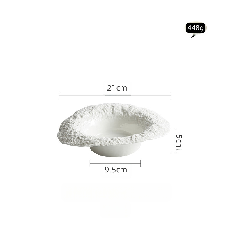 Tehase kivimustriga õlgkübarakaussiga spagetitaldrik, keraamiline salatitaldrik, majapidamissupitaldrik, sügav taldrik, kõrgekvaliteediline klubiõhtusöögitaldrik