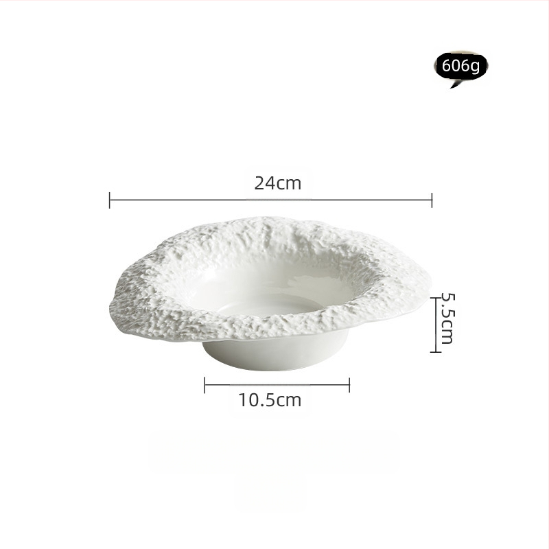 Tehase kivimustriga õlgkübarakaussiga spagetitaldrik, keraamiline salatitaldrik, majapidamissupitaldrik, sügav taldrik, kõrgekvaliteediline klubiõhtusöögitaldrik