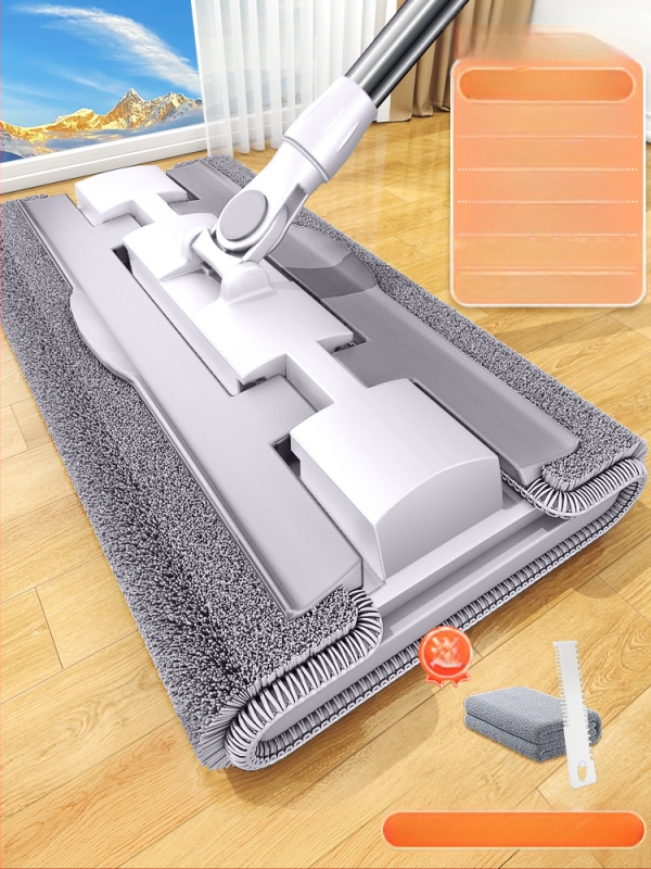 Naujo stiliaus buitinė šluostė su nuimama plokščia šluostės galvute, pakeičianti vieną šluostę, 2025 m. švari medinių grindų šluostė