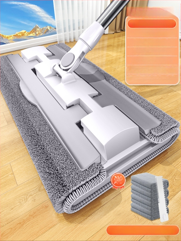 Naujo stiliaus buitinė šluostė su nuimama plokščia šluostės galvute, pakeičianti vieną šluostę, 2025 m. švari medinių grindų šluostė