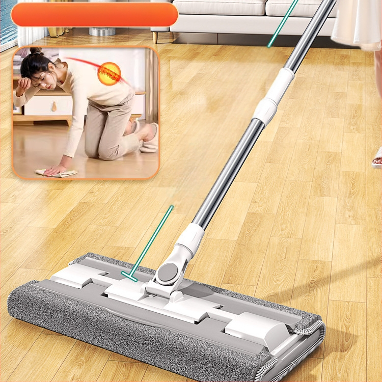 Naujo stiliaus buitinė šluostė su nuimama plokščia šluostės galvute, pakeičianti vieną šluostę, 2025 m. švari medinių grindų šluostė