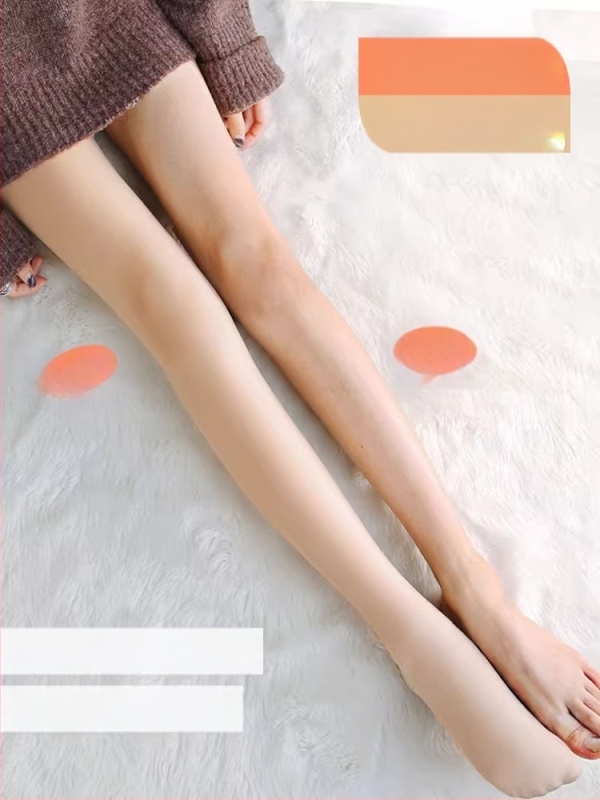 Kūno spalvos tikroviškos naujos basų kojų efekto moteriškos vientisos kojinės, šiltos medvilninės kelnės rudeniui ir žiemai, fliso pamušalu ir pastorintos tamprės