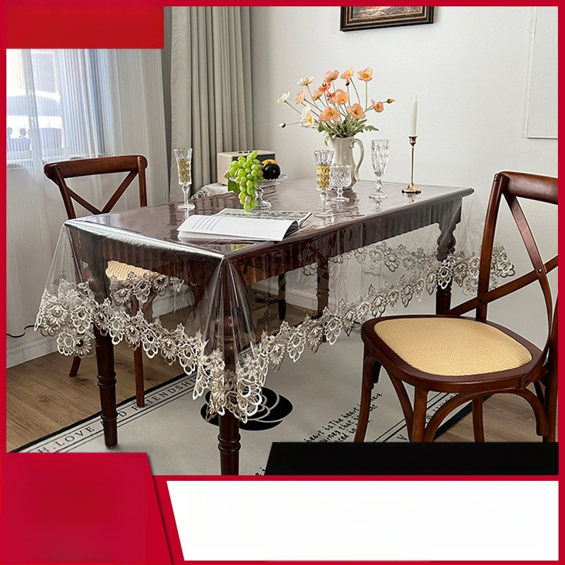 Amazon PVC vízálló terítő, mosás nélküli átlátszó asztalszőnyeg, olajálló téglalap alakú, puha üveg étkezőasztal, dohányzóasztal-szőnyeg terítő