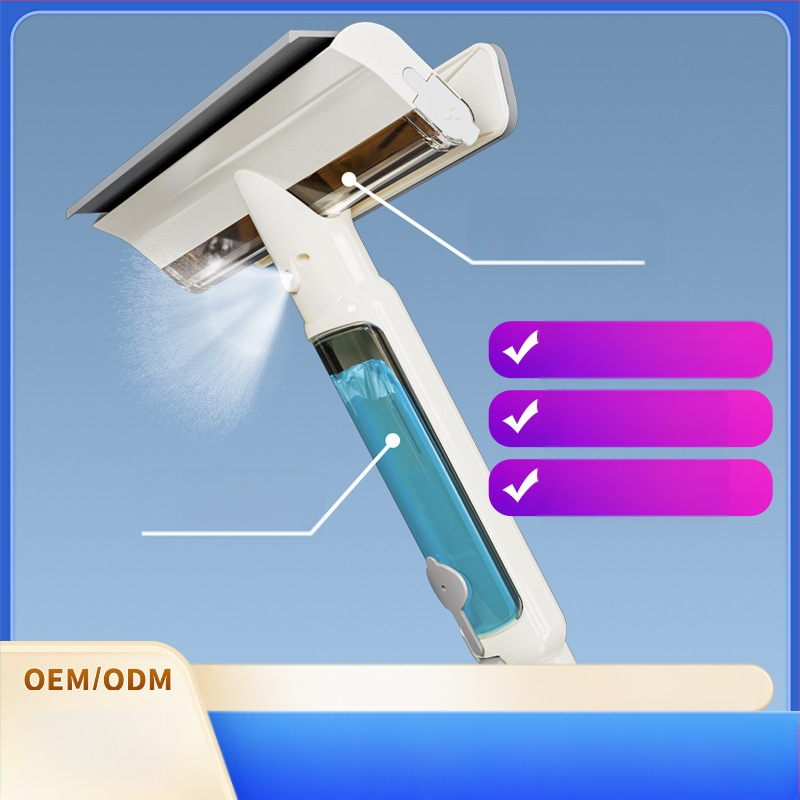 Διασυνοριακό οικιακό εργαλείο για τον καθαρισμό εξωτερικών παραθύρων πολυώροφων κτιρίων με ψεκασμό νερού και ενσωματωμένη ξύστρα, συσκευή καθαρισμού τζαμιών διπλής όψης με ισχυρή αναρρόφηση