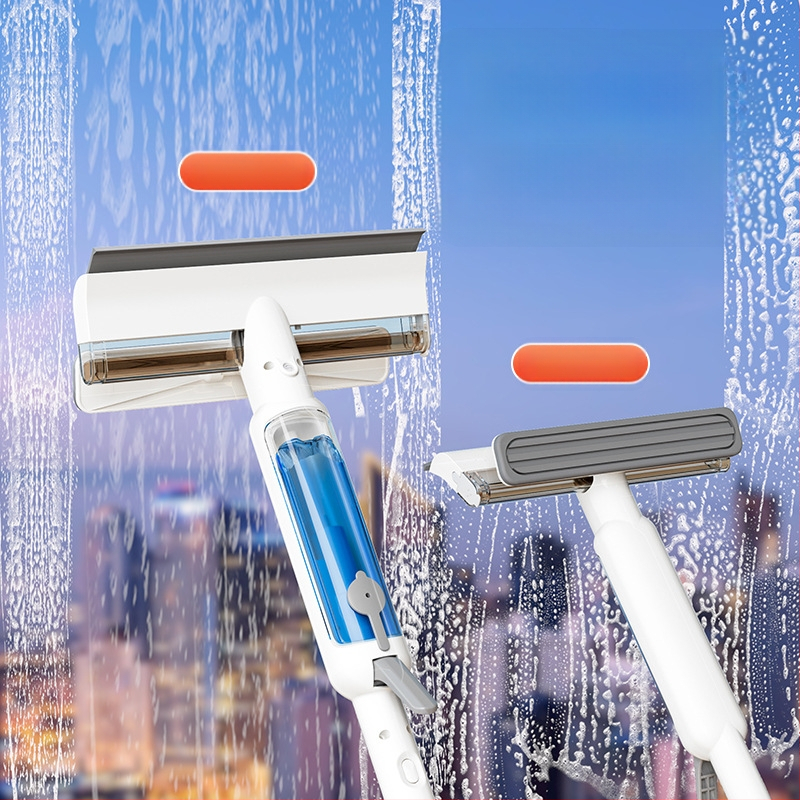 Διασυνοριακό οικιακό εργαλείο για τον καθαρισμό εξωτερικών παραθύρων πολυώροφων κτιρίων με ψεκασμό νερού και ενσωματωμένη ξύστρα, συσκευή καθαρισμού τζαμιών διπλής όψης με ισχυρή αναρρόφηση