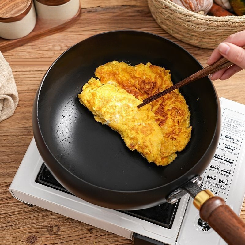 Autentiška tradicinė Zhangqiu rankų darbo didelė keptuvė su nepridegančia danga, rankų darbo keptuvė, pieno puodas, virimo puodas