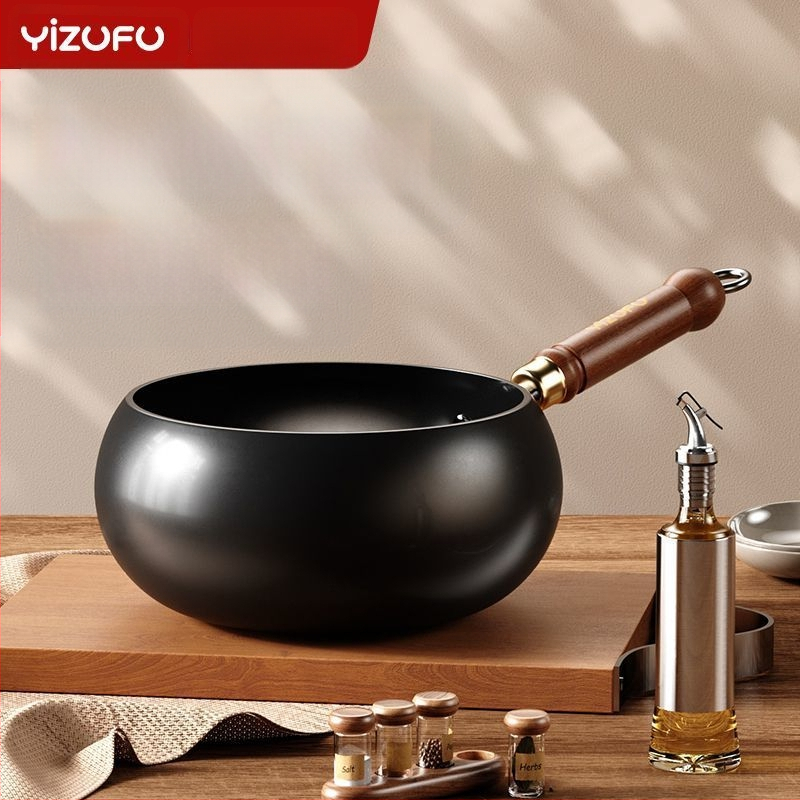 Autentiška tradicinė Zhangqiu rankų darbo didelė keptuvė su nepridegančia danga, rankų darbo keptuvė, pieno puodas, virimo puodas