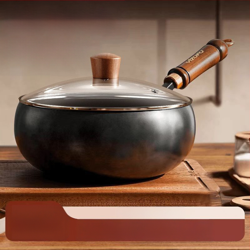 Autentiška tradicinė Zhangqiu rankų darbo didelė keptuvė su nepridegančia danga, rankų darbo keptuvė, pieno puodas, virimo puodas