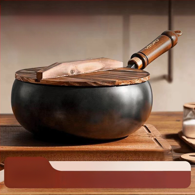Autentiška tradicinė Zhangqiu rankų darbo didelė keptuvė su nepridegančia danga, rankų darbo keptuvė, pieno puodas, virimo puodas