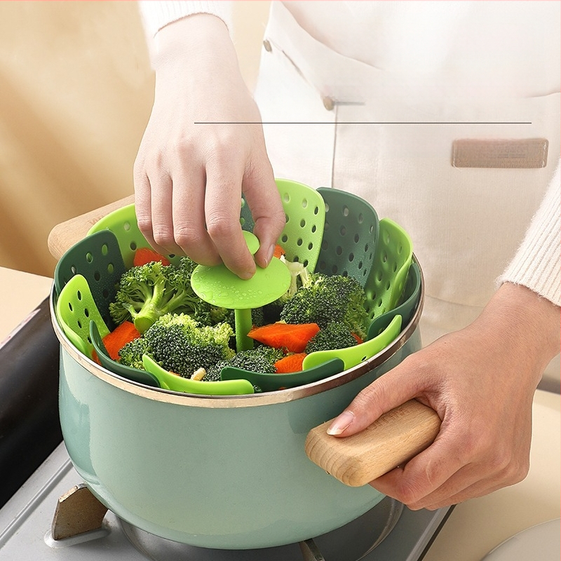 Daudzfunkcionāls saliekams Lotus tvaikoņa tvaikonis teleskopisks plastmasas augļu bļodas saliekams grozs augļu groza filtrs ūdens notekas bļoda