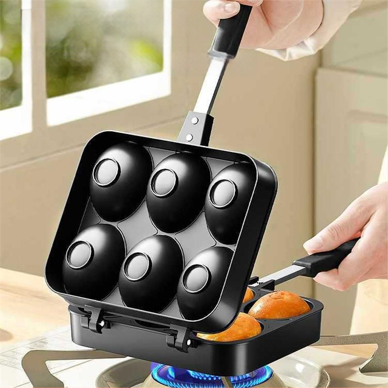 Komercinė torto formos grynoji raudona pasta besišypsančio veido kiaušinių dujinė kepimo skarda kiaušinių gaminimo aparatas buitinis Honkongo stiliaus kiaušinių gaminimo aparatas