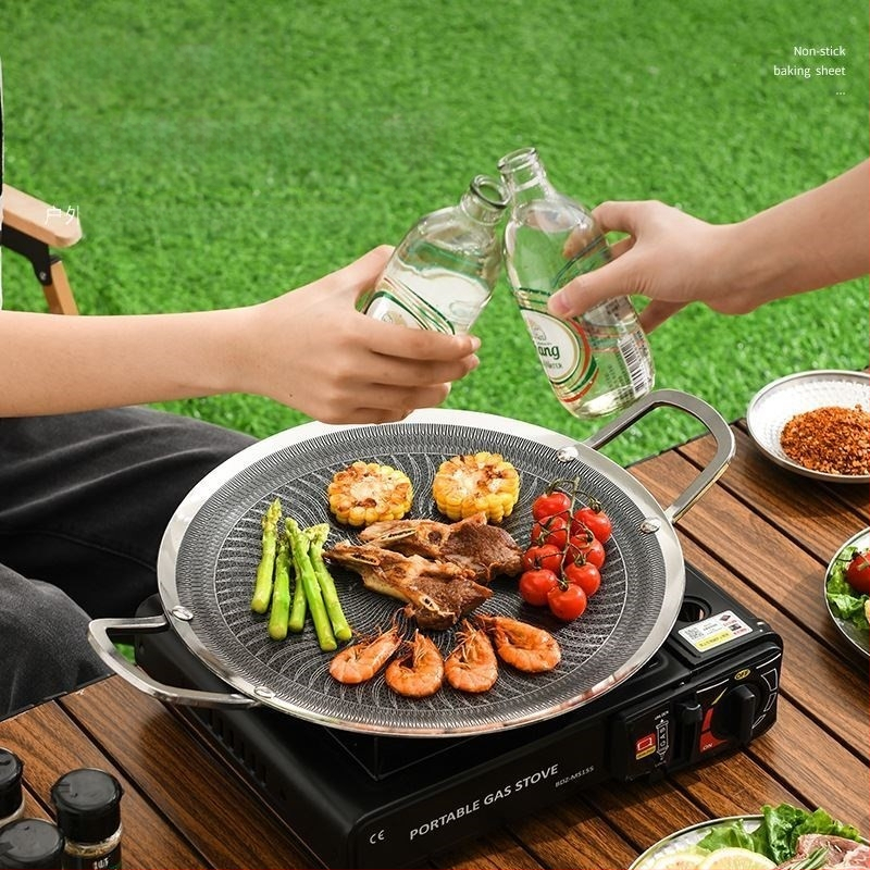 Gaasipliit, roostevabast terasest grillplaat, avatud leegiga grillplaat, 316L mittenakkuva kattega pann, 316L küpsetusplaat, kasutajale tasuta saatmine