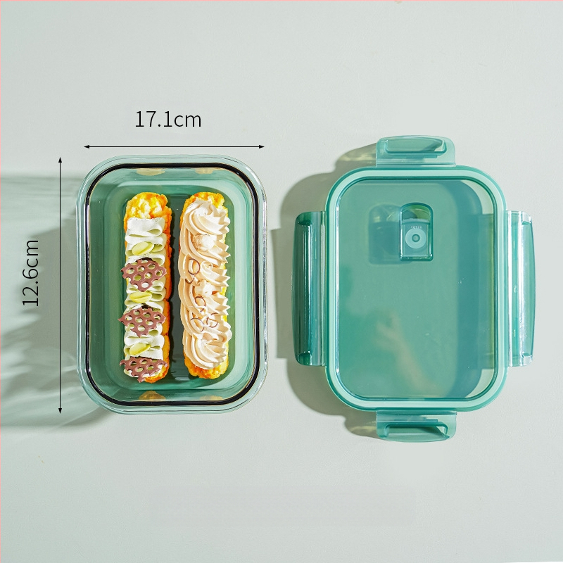 Irodai dolgozóknak szánt ebéddoboz, elkülönített üveges ebéddoboz, mikrohullámú sütőben melegített diák ebéddoboz, leveses tál, átlátszó gyümölcstároló