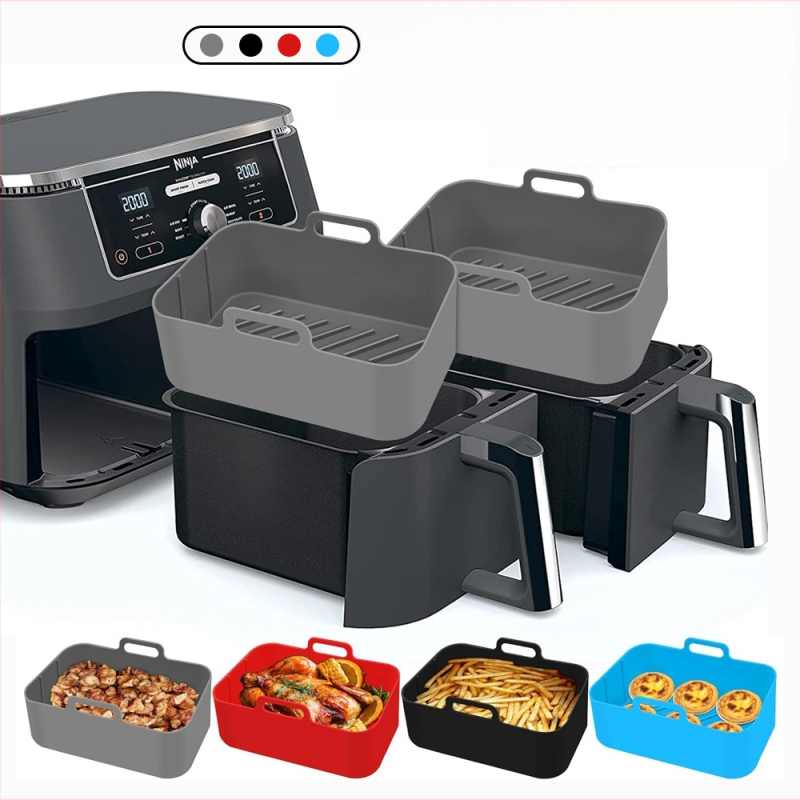 Oro gruzdintuvės kvadratinė silikoninė kepimo skarda virtuvės orkaitės kepimo įdėklas dvigubas specialus gruzdintuvės silikoninės kepimo skardos priedai