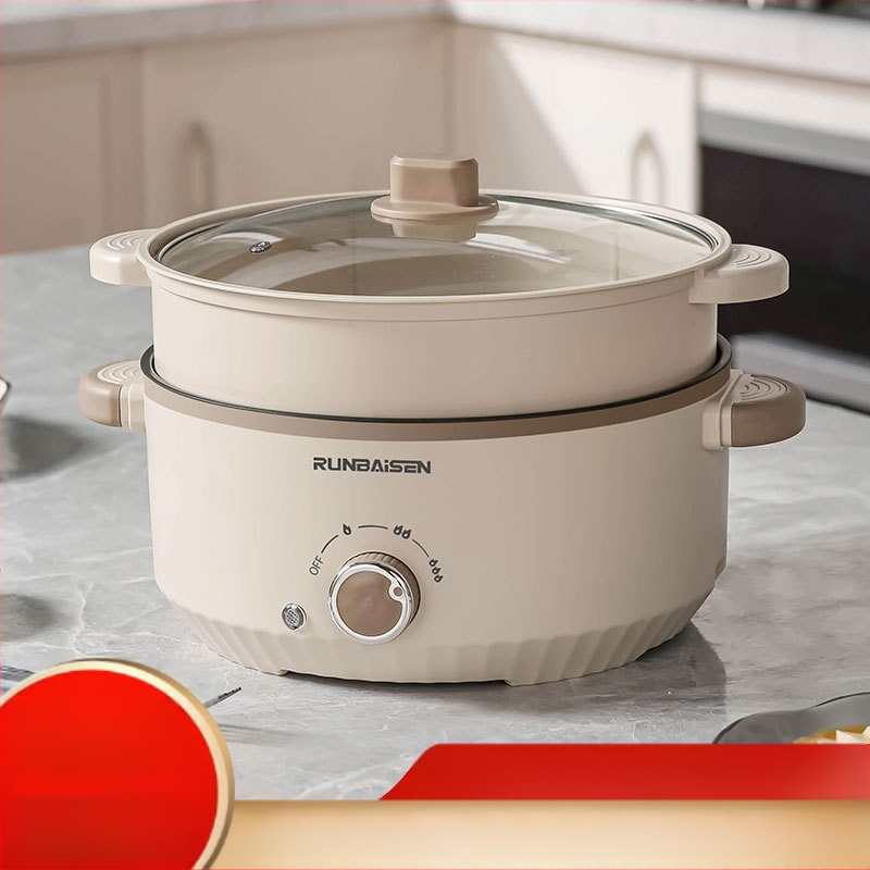 Електрическа тенджера за готвене с голям капацитет, електрическа гореща тенджера, многофункционална тенджера за готвене, вградена тенджера, общежитие, незалепващ електрически уок, електрически параход