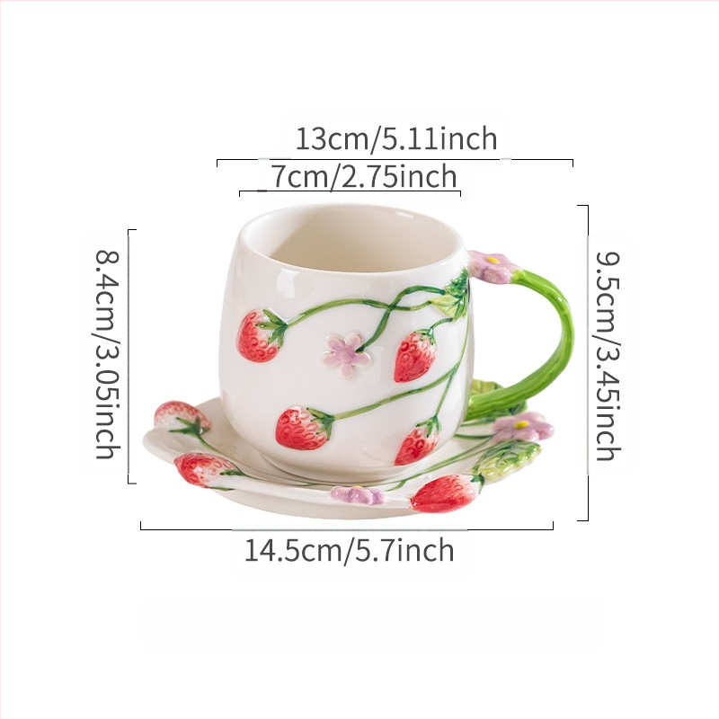 Puhtalt käsitööna valminud käsitsi maalitud keraamiline kohvitass, glasuurialuse värviga hommikusöögitass, veetass, kruus, uhke keraamiline tass ja alustass