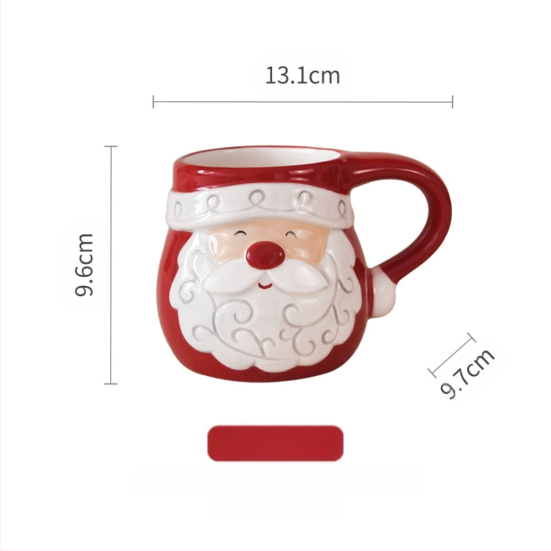 Põhjamaade jõuluvana keraamiline tass, kontori majapidamisveekruus, kruus, lauanõud, reljeefne hommikusöögikruus, kõrge supikruus